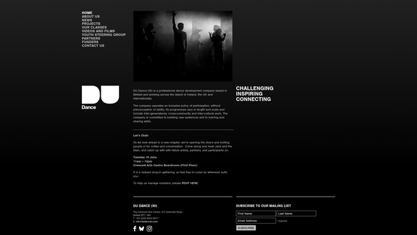 Screenshot of the DU Dance (NI) website