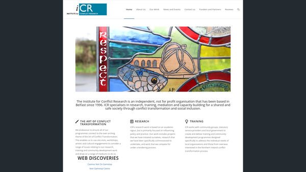 Screenshot of the Institute for Conflict Research website