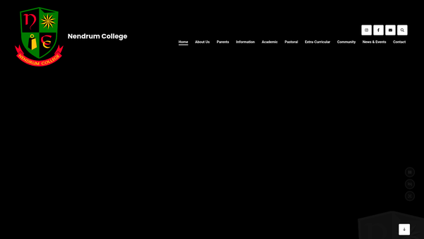 Screenshot of the Nendrum College Parent Teacher Association website