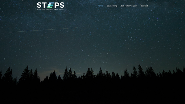 Screenshot of the S.t.e.p.s. website