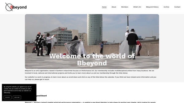 Screenshot of the Bbeyond website