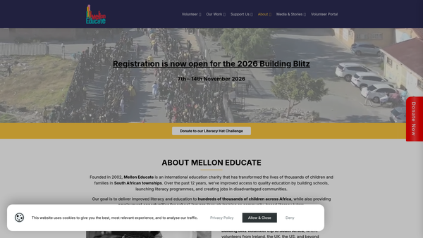 Screenshot of the Mellon Educate (UK) 2008 website