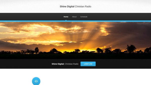 Screenshot of the Shine FM website