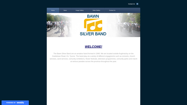 Screenshot of the Bawn Silver Band website