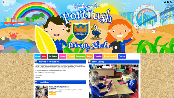 Screenshot of the Portrush Primary School Parent, Teacher and Friend Association website