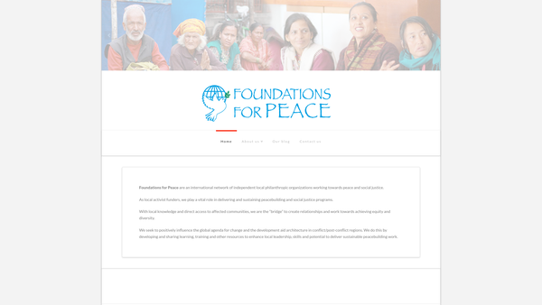 Screenshot of the Foundations for Peace Network website