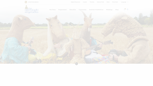 Screenshot of the The Armagh Rhymers Educational & Cultural Organisation website