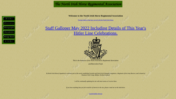 Screenshot of the North Irish Horse Benevolent Trust website