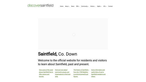 Screenshot of the Saintfield Community Association website