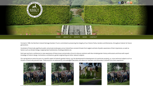 Screenshot of the Northern Ireland Heritage Gardens Trust website