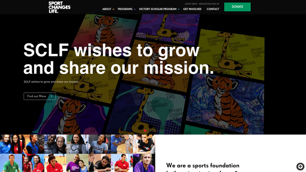 Screenshot of the Sport Changes Life website