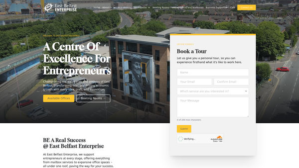 Screenshot of the East Belfast Enterprise Ltd website