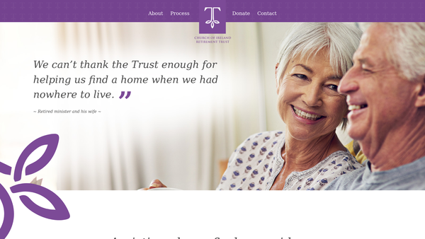 Screenshot of the Church of Ireland Retirement Trust website