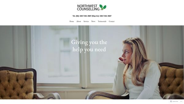Screenshot of the Northwest Counselling Limited website
