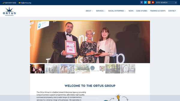 Screenshot of the West Belfast Enterprise Board t/a Ortus website