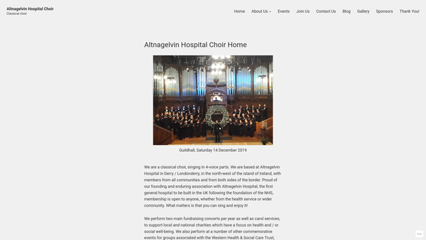 Screenshot of the Altnagelvin Hospital Choir website