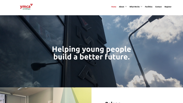 Screenshot of the Carrickfergus YMCA website