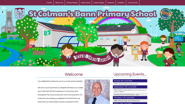 Screenshot of the Friends of St. Colman's Bann Primary School website