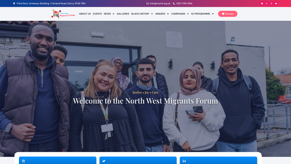 Screenshot of the North West Migrants Forum website