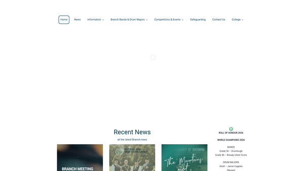 Screenshot of the The Royal Scottish Pipe Band Association Northern Ireland Branch website