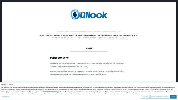 Screenshot of the Lisburn Outlook website