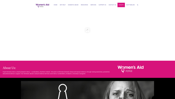 Screenshot of the Foyle Women's Aid website