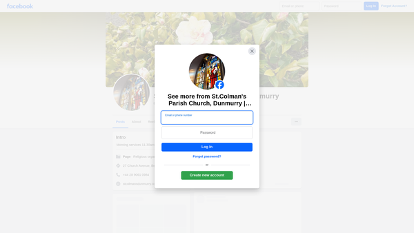 Screenshot of the BELFAST/Dunmurry/St.Colman/Connor/Church of Ireland website
