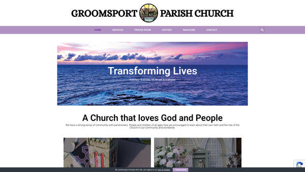 Screenshot of the BANGOR/Groomsport/Groomsport Parish Church/Down & Dromore/Church of Ireland website