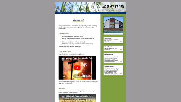 Screenshot of the NEWTOWNABBEY/Mossley/Church of the Holy Spirit/Connor/Church of Ireland website
