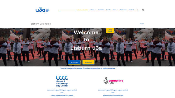 Screenshot of the Lisburn University of the Third Age website