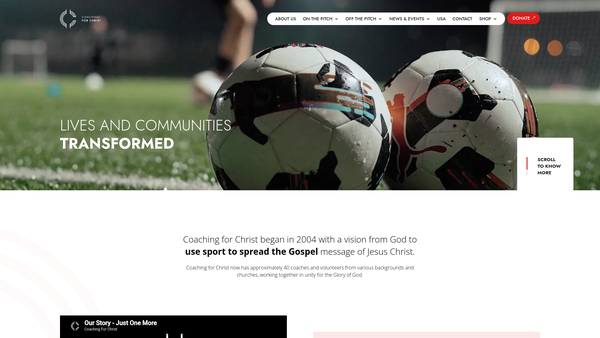 Screenshot of the Coaching For Christ Ltd website