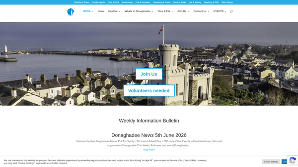 Screenshot of the Donaghadee Community Development Association website