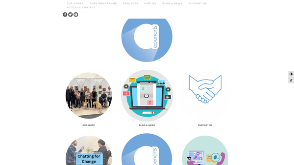 Screenshot of the Open Arts website