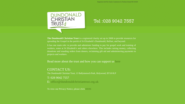 Screenshot of the The Dundonald Christian Trust website