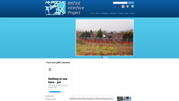 Screenshot of the Belfast Interface Project website