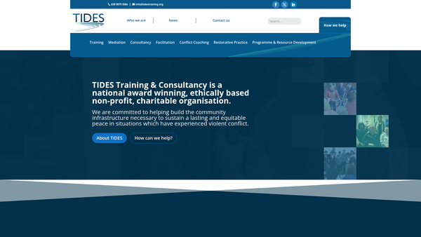 Screenshot of the TIDES Training & Consultancy website