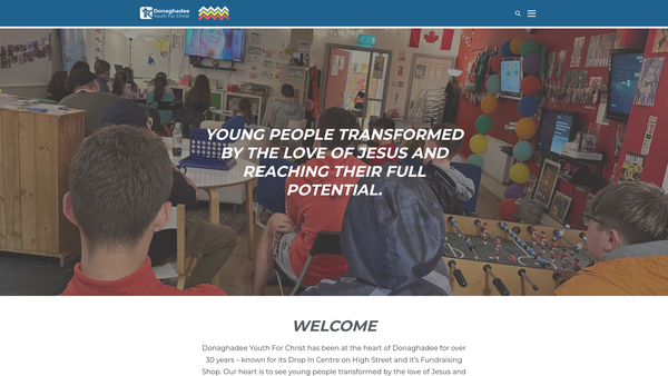 Screenshot of the Donaghadee Youth For Christ website