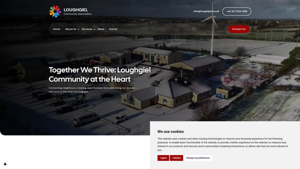 Screenshot of the Loughgiel Community Association Ltd website