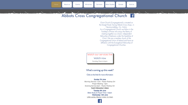 Screenshot of the Christ Church (Congregational) website
