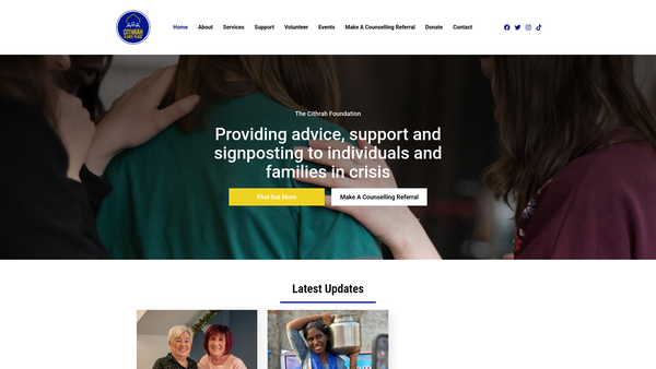 Screenshot of the The Cithrah Foundation website
