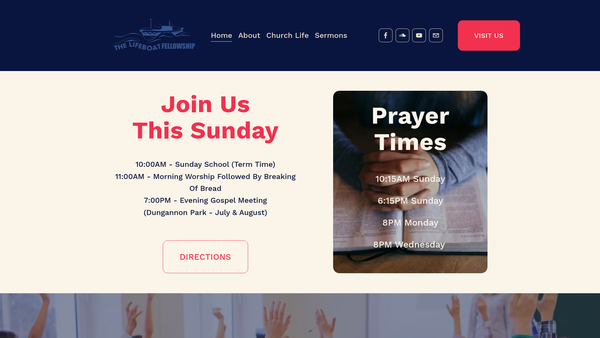 Screenshot of the The Lifeboat Mission website