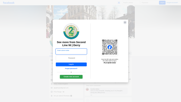 Screenshot of the Second Line website
