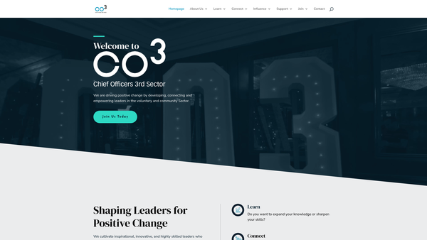 Screenshot of the CO3 Chief Officers 3rd Sector website