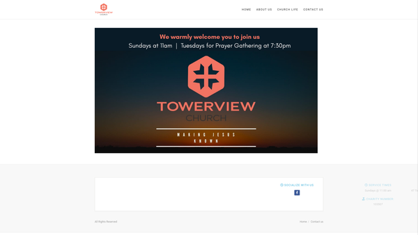 Screenshot of the Towerview Church, Bangor website