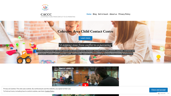 Screenshot of the Coleraine Area Child Contact Centre website
