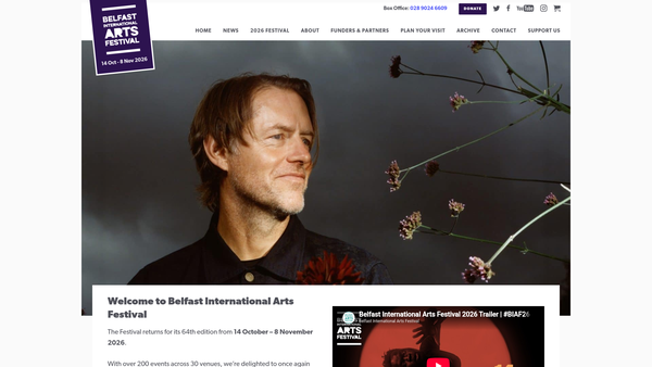 Screenshot of the Belfast Festival website