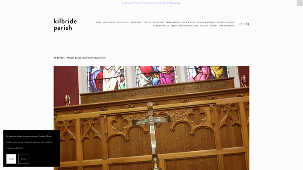 Screenshot of the Doagh/Kilbride/St. Bride/Connor/Church of Ireland website