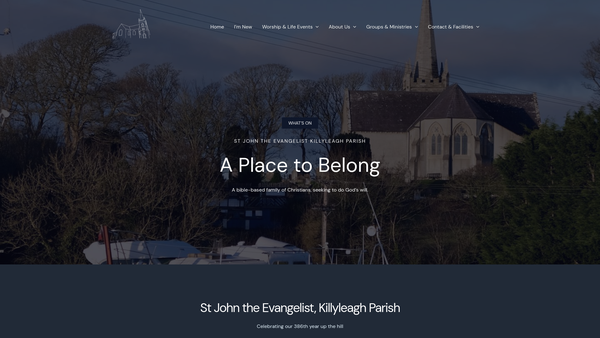 Screenshot of the Newtownards/Killyleagh Parish Church/Down & Dromore/Church of Ireland website