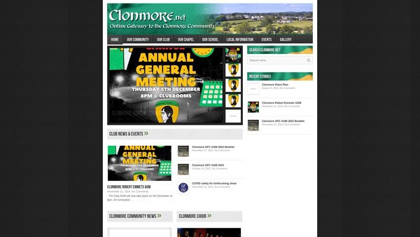 Screenshot of the Clonmore Regeneration Group Limited website