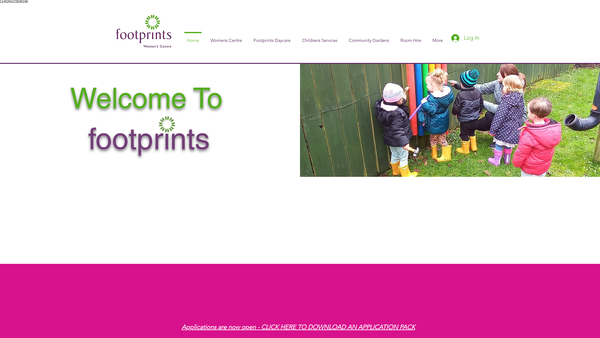 Screenshot of the Footprints Women's Centre website
